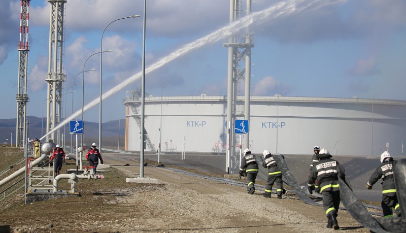На Морском терминале КТК под Новороссийском состоялись пожарные учения